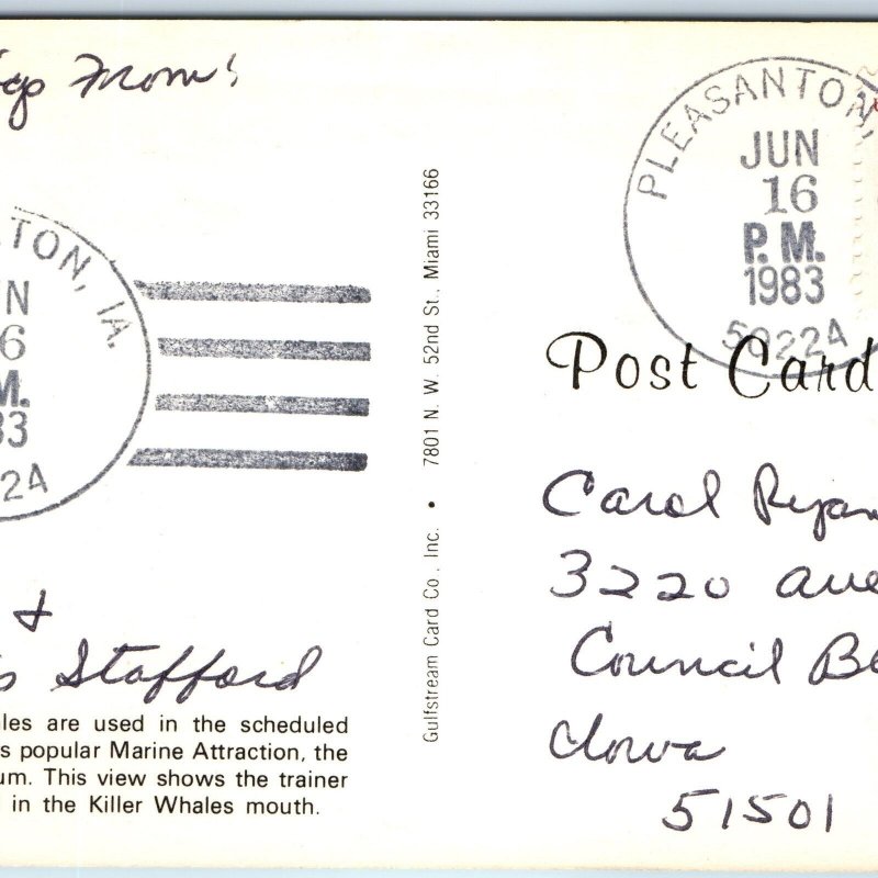 1983 Pleasanton, IA Post Office Cancel Postcard Town USPO Postal History A267