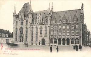 Vintage Postcard 1900's Bruges Palais Du Gouverneur Et Hotel Des Postes Editeur