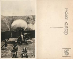 12 MORTAR IN ACTION REAL PHOTO POSTCARD ANTIQUE RPPC artillery