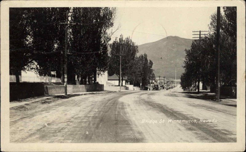 Winnemucca Nevada NV Bridge Street Real Photo Vintage Postcard