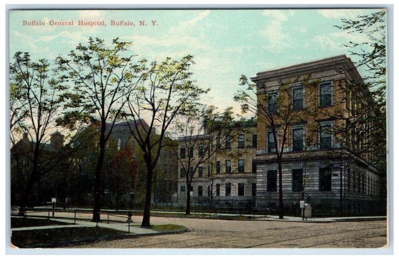 c1950's Buffalo General Hospital Dirt Road Roadside Buffalo New York NY Postcard 