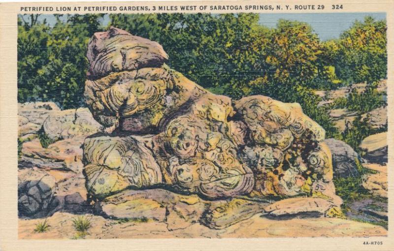 Petrified Gardens with Petrified Lion - Saratoga Springs NY, New York - Linen