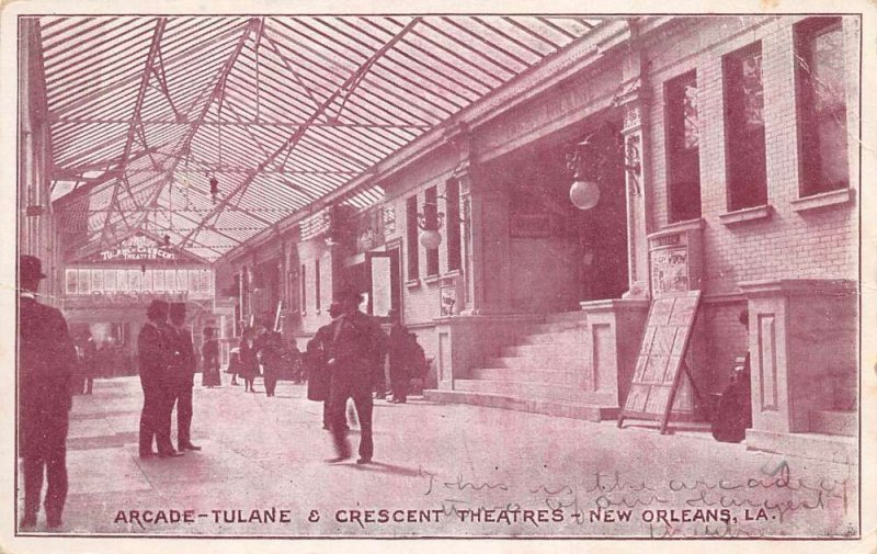 New Orleans Louisiana Arcade Tulane and Crescent Theatres Postcard AA75314