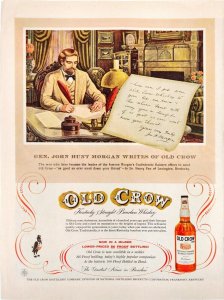 Vintage Old Crow Kentucky Straight Bourbon Whiskey Life Advertisement March 1956