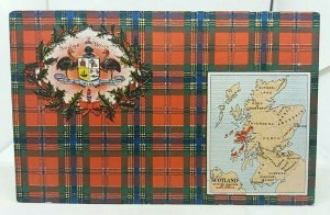 Antique Scottish Postcard Badge Holly Maclean Clan Scotland Posted 1907 VGC
