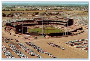 c1950's Aerial View Metropolitan Stadium Car Park Minneapolis Minnesota Postcard