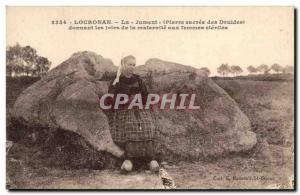 Old Postcard Dolmen Standing Stone Stone Locronan sacred druids mare giving t...