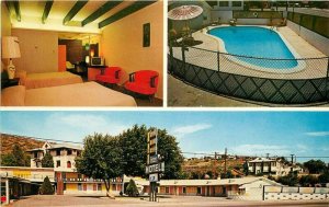 Ember Motel roadside interior Globe Arizona 1950s Postcard pool 20-8241