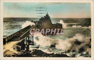 Old Postcard Biarritz Le Rocher de la Vierge