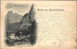 Austria Gruss von Hinterbarnbad Kaisergebirge c1900 Vintage Postcard