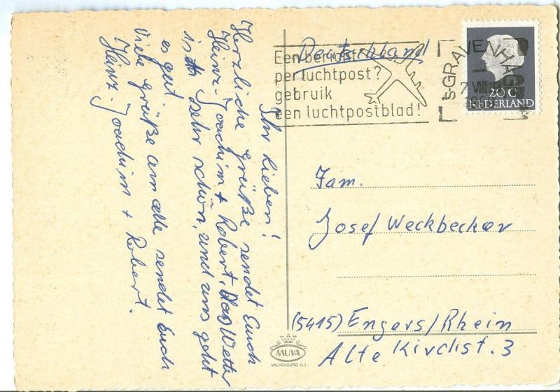 Netherlands, Groeten uit Den Haag, 1969 used Postcard