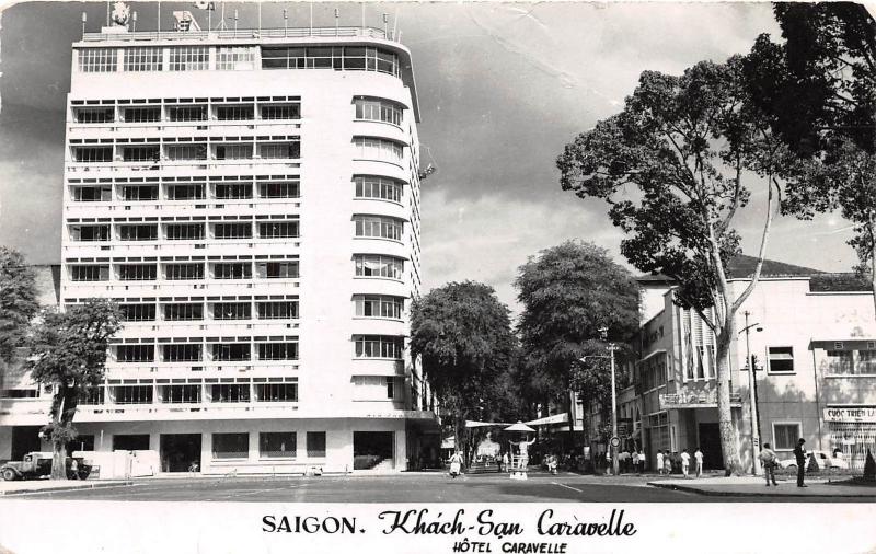 E9/ Saigon Korea Foreign Stamps Photo RPPC Postcard Khach San Caravelle Hotel