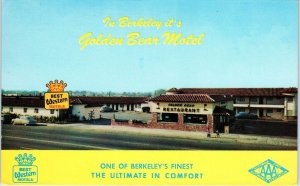 BERKELEY, CA California    GOLDEN  BEAR  MOTEL   c1950s Cars  Roadside  Postcard