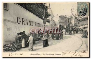 Old Postcard Angouleme The market with vegetables