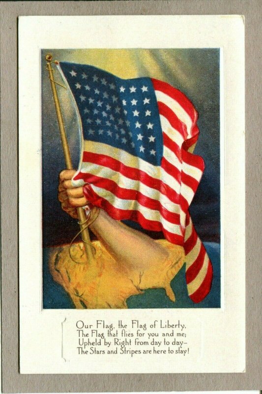 Postcard Patriotic United States Flag of Liberty Stars & Stripes Embossed 1215C