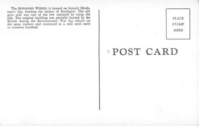 Southport Connecticut Spinning Wheel Vintage Postcard JI657635