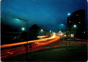 VINTAGE CONTINENTAL SIZE POSTCARD CITY OF YAOUNDE AT NIGHT CAMEROUN