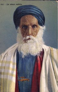 JUDAICA Old Jewish Man 1910's, Sephardic, Rabbi, Morocco Tunisia Algeria