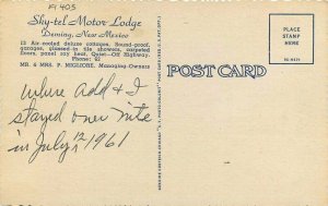 Deming New Mexico Sky-Tel Motor Lodge roadside Teich linen Postcard 21-1923