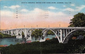 Postcard Etowah memorial Bridge Over Coosa River Gadsen AL