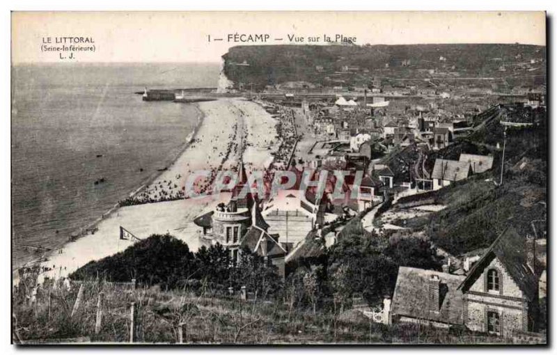 Fecamp - Beach View - Old Postcard