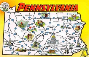 Pennsylvania State Highway System Map postcard