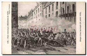 Old Postcard history of Paris & # 39apres Swebach Attack d & # 39A barricade ...