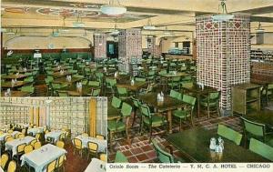 IL, Chicago,  Illinois, Y.M.C.A. Hotel, Cafeteria, Oriole Room, Multi View