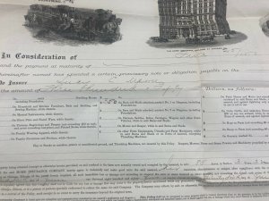 Antique 1885 Home Insurance Company of New York Warsaw Indiana Contract