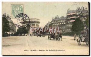 Old Postcard Paris Avenue du Bois De Boulogne Arc de Triomphe
