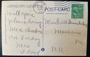 Vintage Postcard 1948 Akron Municipal Airport, Akron, Ohio (OH)