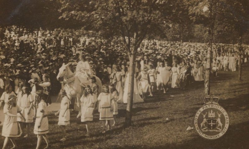 Nottingham Patriotic Fair Roman 1917 WW1 War Real Photo Postcard