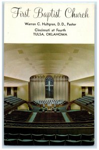 c1960 First Baptist Church Cincinnati Warren Hultgren Tulsa Oklahoma OK Postcard