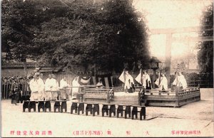 Japan Japanese Group of Dancers Dancing Vintage Postcard C200