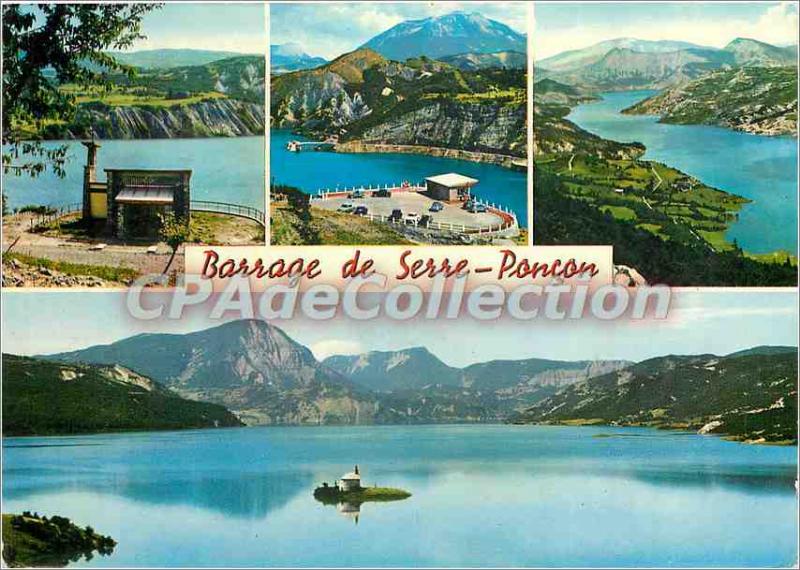Postcard Modern Dam Serre Poncon (H A) has built 120 meters above the former ...