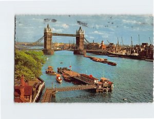 Postcard Tower Bridge and Pool of London, England