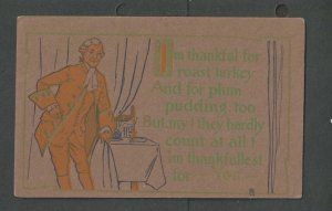 Ca 1909 Post Card Thanksgiving Poem