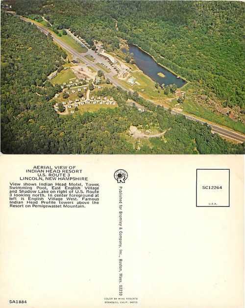 Air View of Indian Head Resort, Route 3,  Lincoln, New Hampshire, NH, Chrome