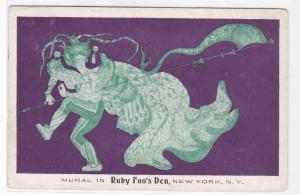 Ruby Foo's Chinese Restaurant Mural New York City NYC NY 1950 postcard