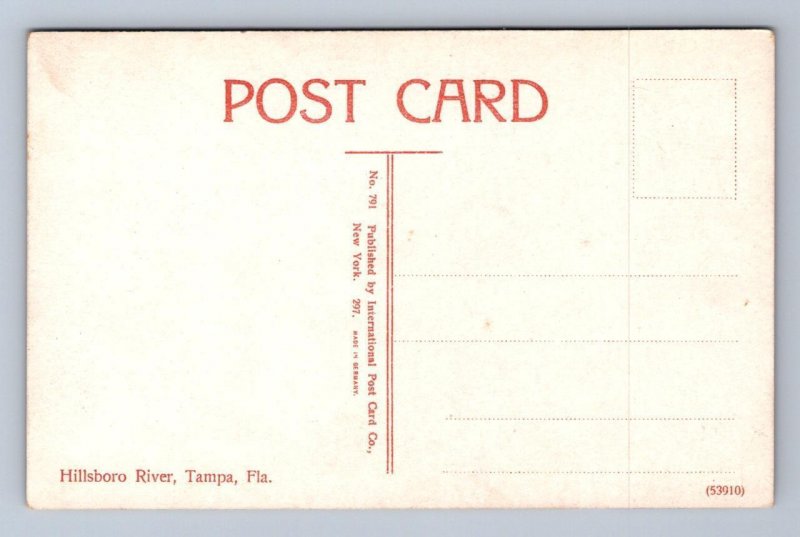 HILLSBORO RIVER SHIP TAMPA FLORIDA POSTCARD (c. 1910) !!!