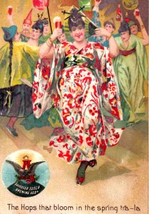 1890s Anheuser Busch Beer Party Scene Victorian Trade Card P85