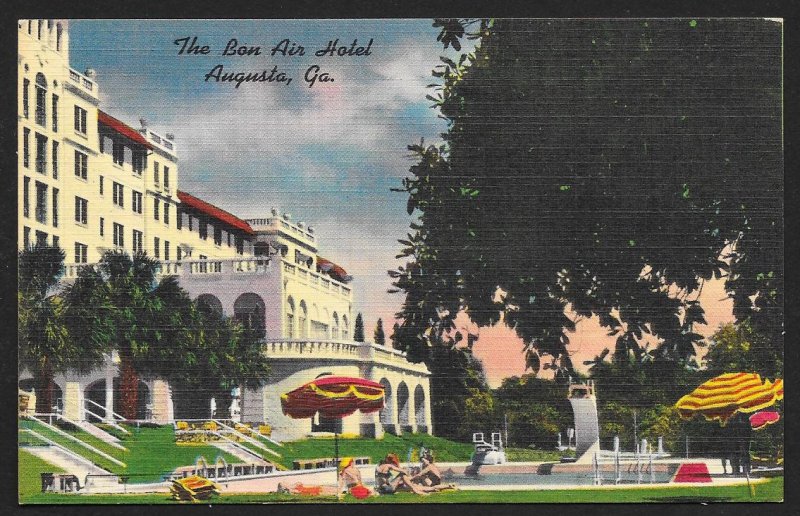 Bon Air Hotel & Pool Augusta Georgia Unused c1930s