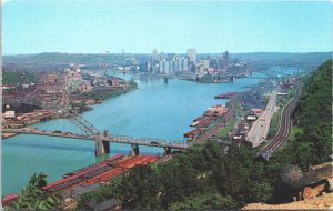 USA Panorama Pittsburgh Pennsylvania Chrome Postcard 02.76