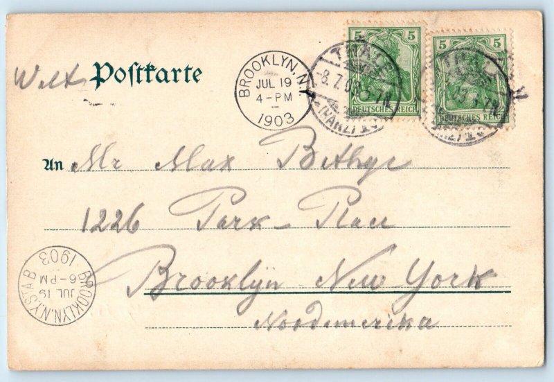 Saxony-Anhalt Germany Postcard Greetings from Hexentanzplatz i. Bodethal 1903