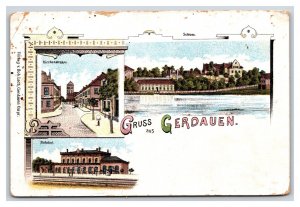 Multiview Vignette Greetings From Gerdauen East Prussia UNP  UDB Postcard I20
