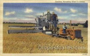 Harvesting Wheat in Kansas Farming Postcard Post Card  Harvesting Wheat in Ka...