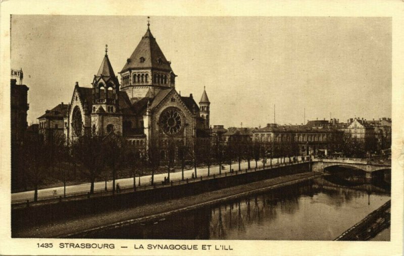 france, STRASBOURG, La Synagogue (1930s) Judaica Postcard