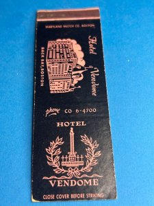 Vintage Matchbook Cover Hotel Vendome Back Bay, Boston, Massachusetts MB161