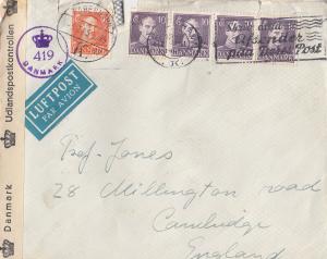 Copenhagen Denmark 1945 War Examiner Censor WW2 Cover