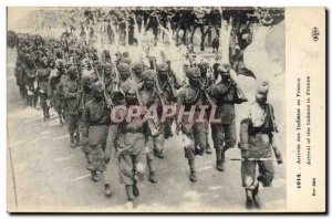 Old Postcard Army Arrival of Indians in France